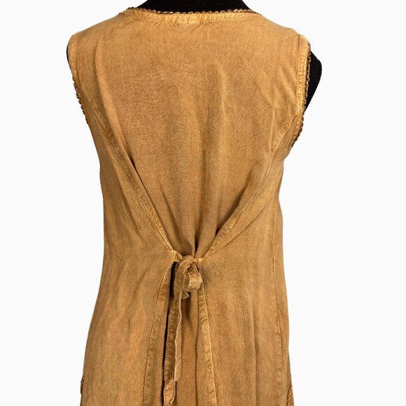 Boho Fairy Embroidered Dress Viscose Festival Tunic Asymmetrical Hem - Picture 6 of 7